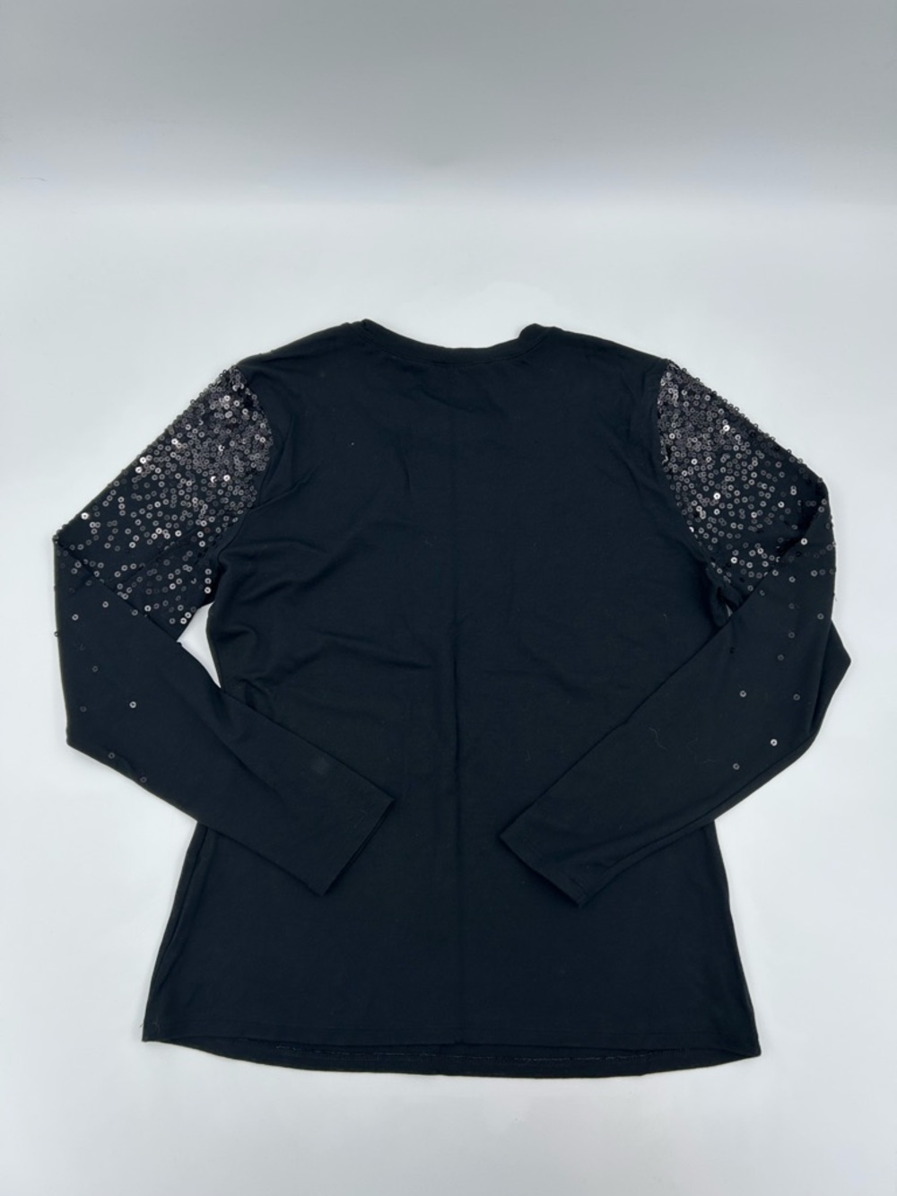 INC International Concepts Black Sequin Crewneck Tee L - Picture 6 of 7